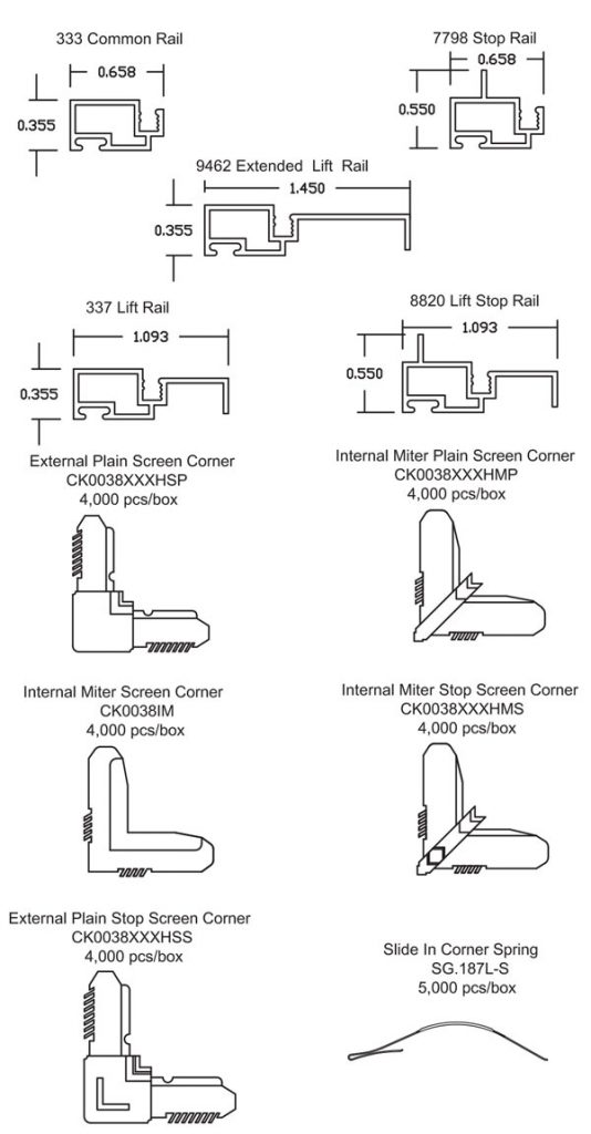 Shapes Unlimited, Inc. Window Screen Extrusions Shapes Unlimited, Inc.