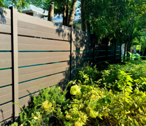 PrimeAlux straight panels in garden setting